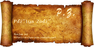 Pólya Zoé névjegykártya